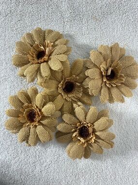 5/$35 Rustic Burlap Sunflower Craft Clips Multi-Use Alligator Clips 5Pcs